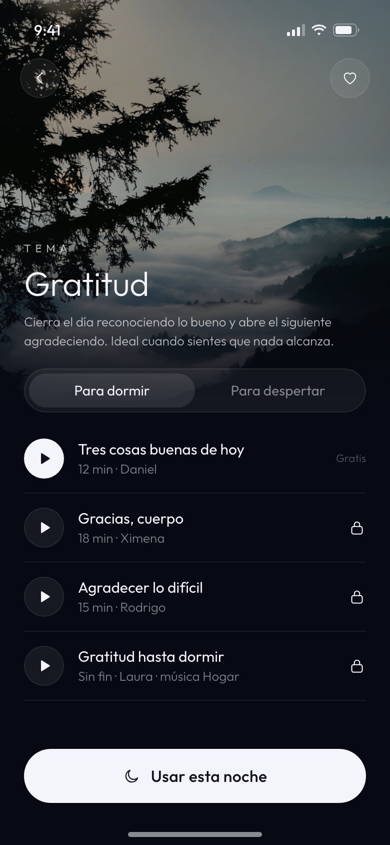 Tema Gratitud con sus audios para dormir y para despertar